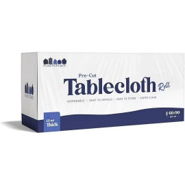 Plasticplace Pre-Cut Clear Plastic Disposable Tablecloth 66" x 90" (16 Count)