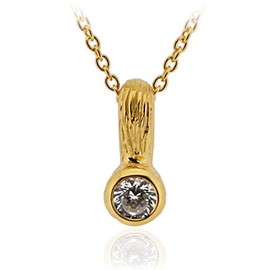 Orphelia Women's Necklace Silver Gold-Plated with White Zirconia ZH - 6025 / 2