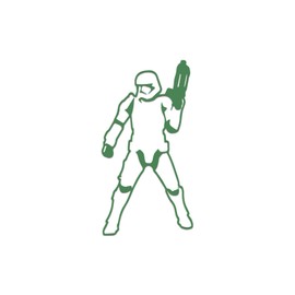 Sith Trooper Silhouette Sticker Vinyl Decal Notebook Car Laptop 2.75" x 5.5" (Green)