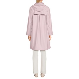 Lands' End Women's Squall Waterproof Rain Slicker Coat Small Pearl