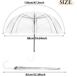 Gxybb Clear Bubble Umbrella,Large Rainproof Canopy,Clear Umbrellas for Rain Adult,Umbrellas for Rain,Perfect for Weddings, Graduation and Outdoor Events - Automatic Open (Clear-White)
