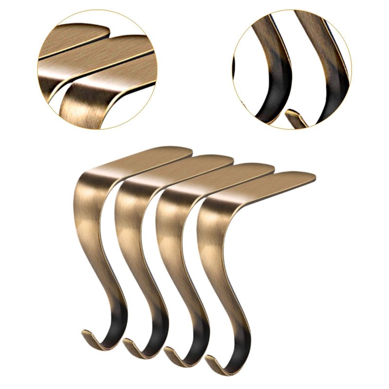 perfeclan 4Pcs Christmas Stocking Holders, Stocking Hangers, Christmas Fireplace Hooks