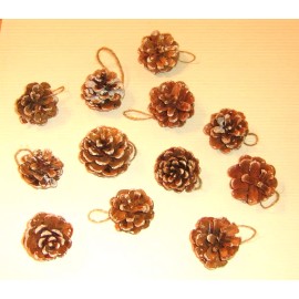 Unbranded Snow Pine Cone Ornaments Christmas Decorations 1  1/2" to 2" Natural Tree Cones