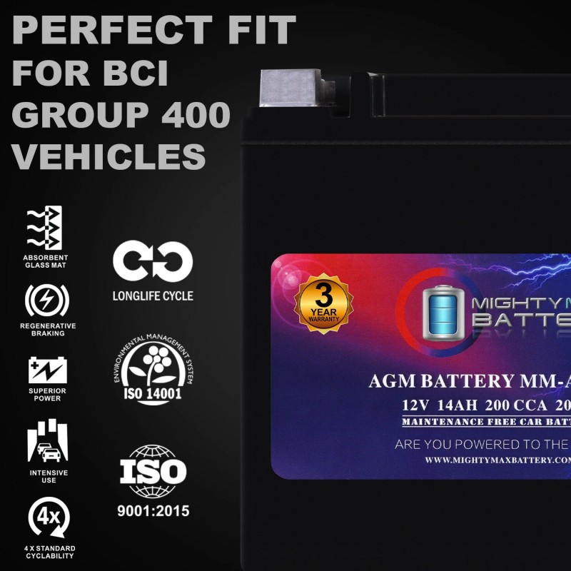 Mighty Max MM-AUX14 Start and Stop Car 12V 14Ah, 20RC,