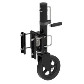 TOWKING 8" Spoke Wheel Trailer Jack, 10" Vertical Movement, 1500 lbs, for RV, Boat, Trailer and More, Black