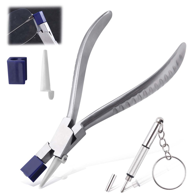 LEONTOOL Nylon Concave Eyeglass Pliers, Stainless Steel Spectacle Frame Adjusting