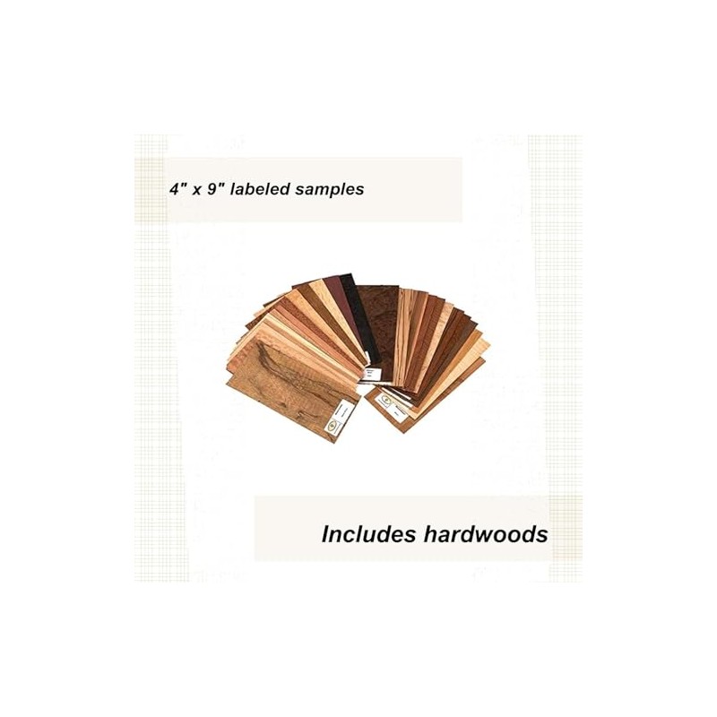Sauers Exotic Species Wood Identification Kit & Wood Veneer Sample