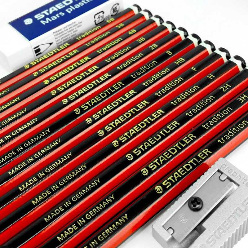 Staedtler - Tradition - Skizzierset - Graphitstifte, Radiergummi, Spitzer und