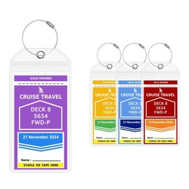 Yokrwo Luggage Tags for Suitcases, Cruise Ship Essentials, Cruise Luggage Tag Holder for Royal Caribbean and Celebrity Cruises on Boarding Day (7.5"× 3.3", 4 Piece)