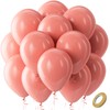 Bezente Dusty Pink Latex Party Balloons - 100 Pack 12