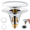 Universal 2-in-1 Bathroom Sink Stopper - Chrome Pop Up Sink