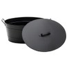 Minuteman International Black Oval Tub with Lid
