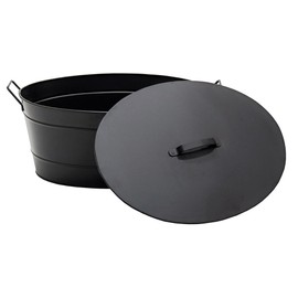Minuteman International Black Oval Tub with Lid