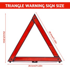 FORYNXHWIN Car Warning Triangle, Reflective Warning Triangle, Foldable Car Warning Tripod, Emergency Breakdown Triangle, Emergency Triangle, Warning Triangle, Red, for Accident & Breakdowns