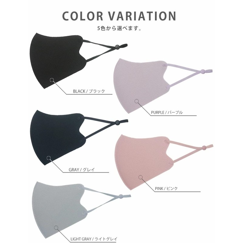 [NISHIORI] Dream Mask Premium 立体 スポーツ マスク 5枚入り メッシュ アジャスター付き
