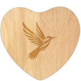'Graceful Hummingbird' Wooden Heart Shaped Chopping/Cutting Board (WB00077874)