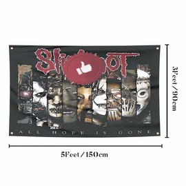 Music Flag Heavy Metal Band Flags Tapestry With 4 Brass Grommets 3x5FT Man Cave Wall Decor Banner for Bedroom College Livng Room Dorm Parties Decor