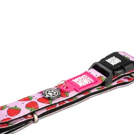 Max & Molly Gotcha! Dog Collar with Smart ID, Padded Neoprene Collar with Design for Very Small Dogs, Waterproof, Comfortable, Adjustable, Strawberry Dream, XS