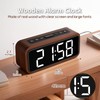 Netzu Loud Alarm Clocks Bedside, Wooden Alarm Clock with 12