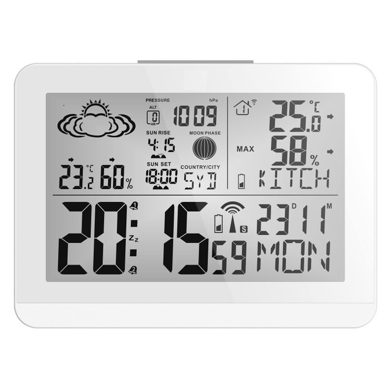 Miraval Modern Design Wireless Weather Station with Outdoor Sensor Namable