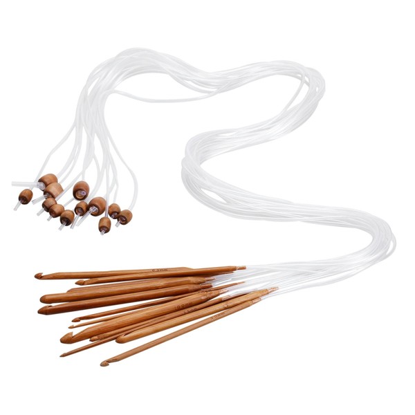 dophee 12PCS Tunisian Crochet Hook Set, 3-10mm Afghan Tunisian Carbonized