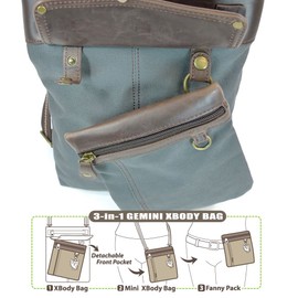 CHALA 2 in 1 Gemini Crossbody Purse/Fanny Pack with Metal Keychain (Indigo Paw)