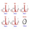 UperUper 200 Pack Fishing Treble Hooks Kit High Carbon Steel