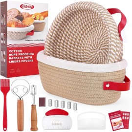 Branded Sourdough Starter Kit, Sourdough Bread Baking Supplies, Banneton Bread Proofing