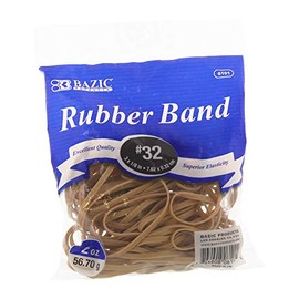 BAZIC Rubber Bands Size #32, 2 Oz./ 56.70g, Made in USA Elastic Stretchable Bands for Bank Paper Bills Money Dollars File Folders, 1-Pack