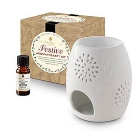 Amphora Aromatics Festive Aromatherapy Kit - with Style 2 traditional burner.