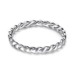 AVECON Women's Rings Solid 925 Sterling Silver Chain Link Eternity Wedding Engagement Promise Band for Her Size N