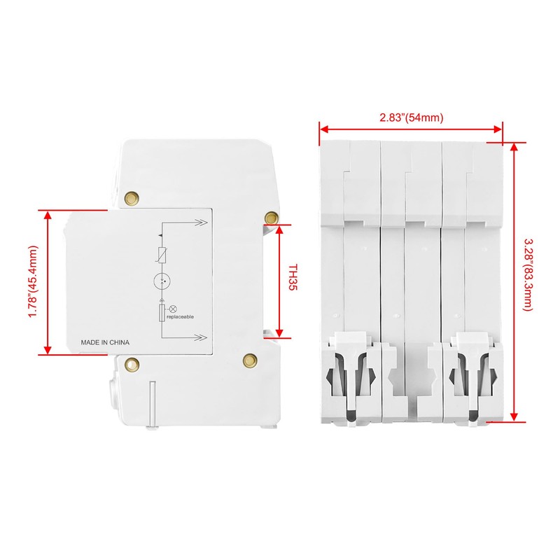 Heschen Surge Protector SPD, HS-20RT-C, 3P 350VAC 20KA, Integrated Replaceable