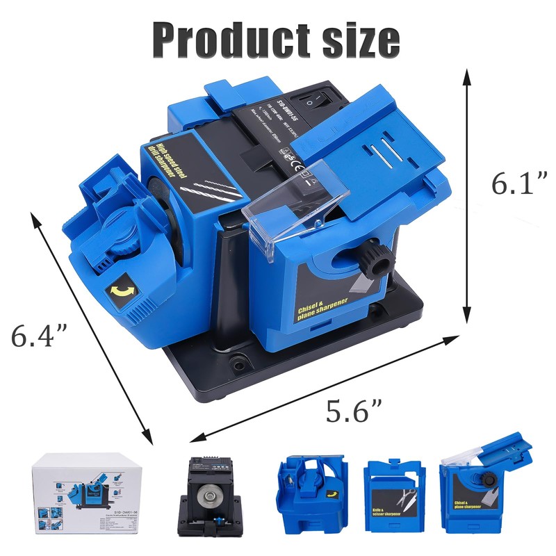 Electric Drill Bit Sharpener, 3-in-1 Multifunction Electric Sharpening Machine for