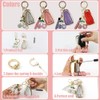 Sparkly Gold Pink Key Fob Cover with Cherry Keychain for