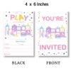 YLKJSTYS Playground Birthday Party Invitations, Birthday Invitations Girl (20 Cards