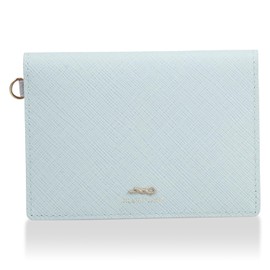 Jill Stuart JSLW3AP1 Pass Case, Gloria, Cowhide Saffiano Leather, Lurex Included, Chain, Commuter Pass Case, Thin, Compact, Simple, Includes Original Charm, Women's, Stylish, Adult Cute, ice blue, One