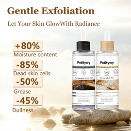 2 PCS Peel Shot Glow Rice Peeling Ampoule Duo, White Rice Refines Texture+Hyaluronic Acid Locks Moisture, Black Rice Niacinamide Controls Oil Salicylic Acid Gentle Pore Clean for All Skin
