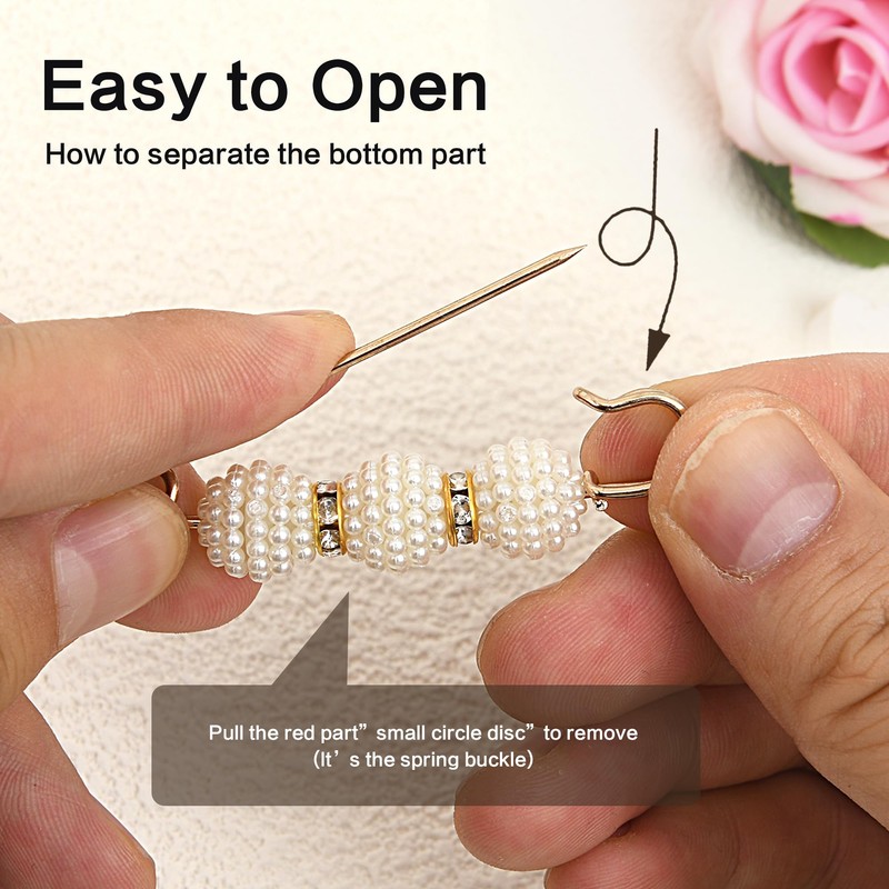 12PCS Pearl Pin-Style Waist Tighteners Decorative Brooch Clips Safety Pin
