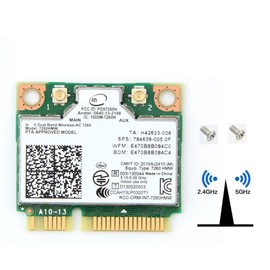 DIGISHUO Dual Band Wirless 7260.HMW Dual Band Wireless Card-AC 7260 Network Adapter+Bluetooth 4.0 USE for in tel 7260 AC Half Mini Pcie Card 802.11 b/a/g/n/ac(1 Pack)