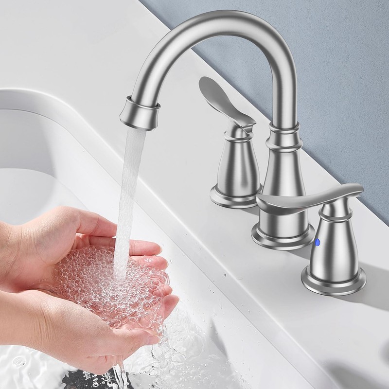 Kicimpro 3 Hole Bathroom Faucet with Pop -Up Drain for