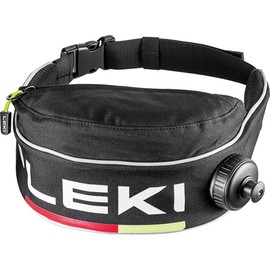 LEKI Thermo Drink Hip Bag, Black-Bright Red/Neon Yellow
