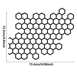 Honeycomb Hexagon Pattern Car Stickers, Vinyl Decal Sticker, Racing Car Body Side Sticker - 2 PCS (Black)