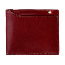 Milagro CAS2164 Tamponato Leather Bifold Wallet (No Coin Pocket) (Wallet, Men's, Women's, No Coin Purse, Leather), red (burgundy)