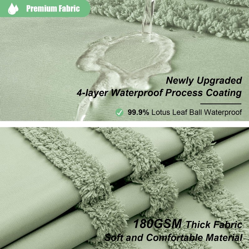 Dynamene Stall Fabric Shower Curtain - 54x78 Inches Long Tufted