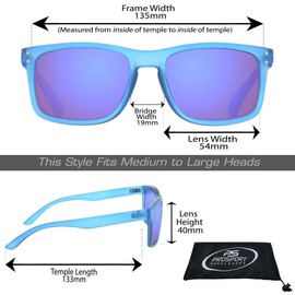 proSPORT Reading Sunglass Readers +2.00 Blue Frame Blue Mirrored Lens Horn Rim for Men and Women