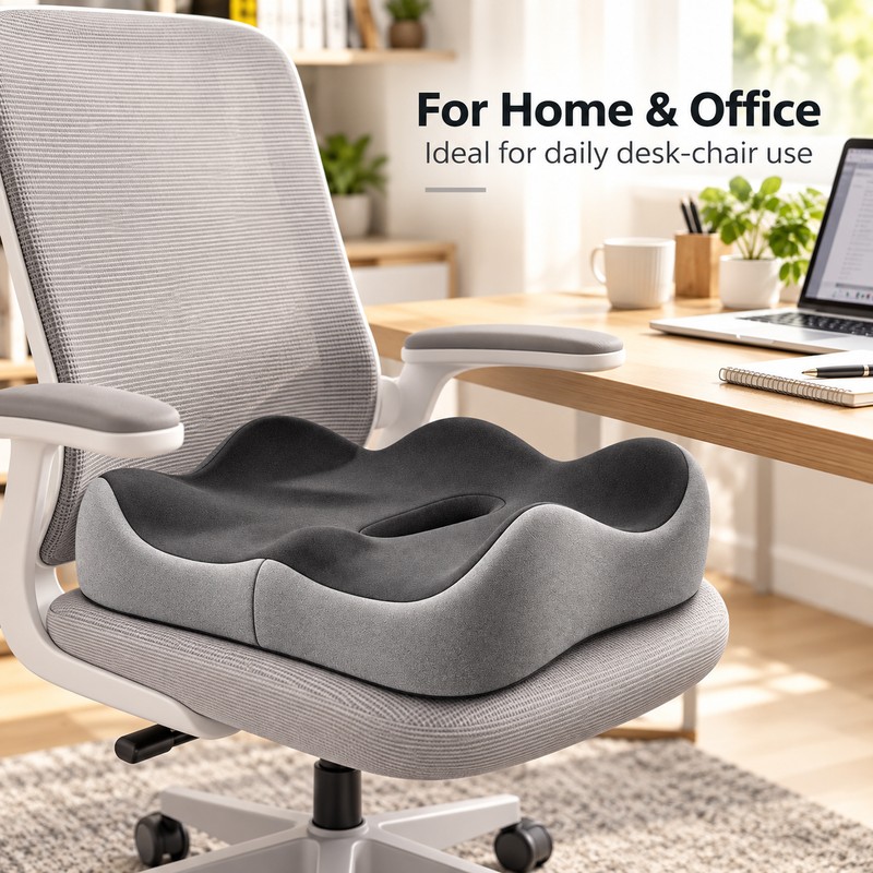 Memory Foam Seat Cushion for Office & Car – Non-Slip