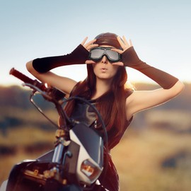 Peicees Vintage Motorcycle Goggles Aviator Goggles Pilot Helmet Goggles Bike Riding Glasses Mountain Scooter ATV Eyewear