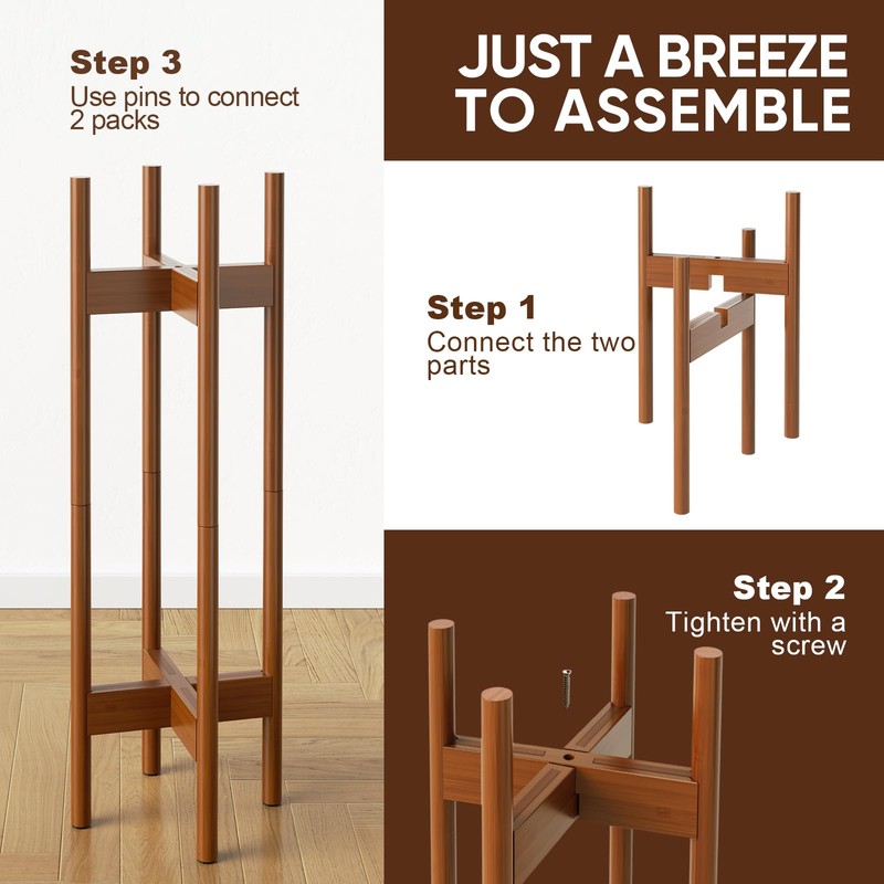 MUDEELA 2 Pack Indoor Plant Stands, 2 Tier Tall Plant