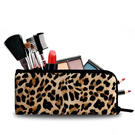 xiaotcq Leopard Print Makeup Bag Cosmetic Bag for Women,1Pcs Large Capacity Makeup Bags and 1Pcs Pencil Case Makeup Brushes Storage Bag Travel Toiletry Bag Organizer