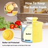 Yellow French Butter Holder with Water Line for Table and